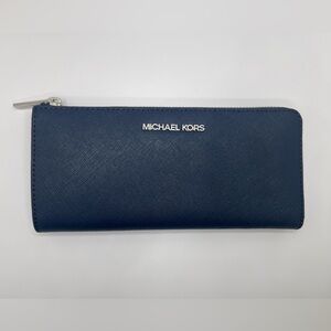 Michael Kors Navy Leather Clutch/Wallet
